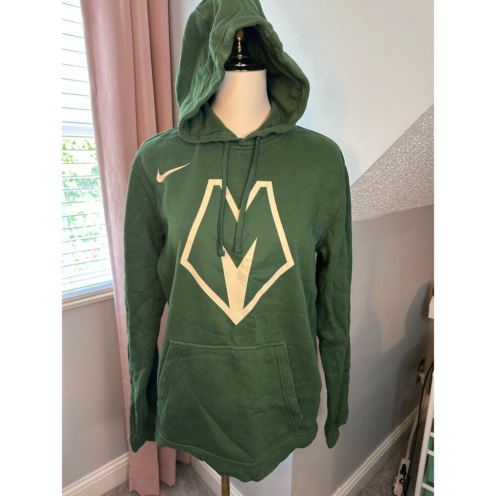 EUC Nike NBA Milwaukee Bucks City Edition Club Pullover Green Hoodie Mens Sz M